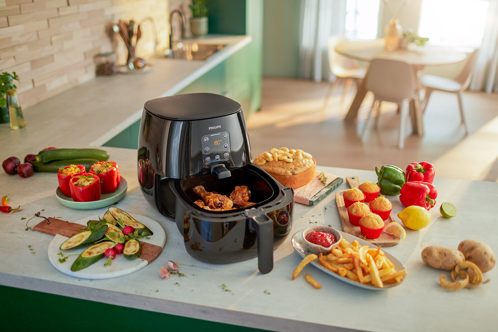 Frytkownica niskotłuszczowa Air fryer PHILIPS Ovi XL HD9260/90 Czarny