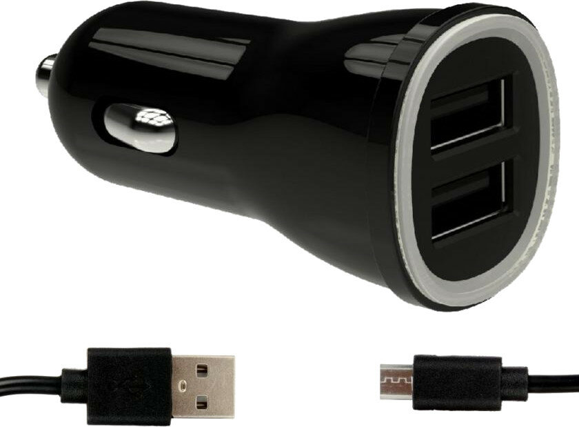 Ładowarka samochodowa WINNER GROUP Qualcomm Quick Charge 3.0/2xUSB/5,4A+kabel microUSB Czarny