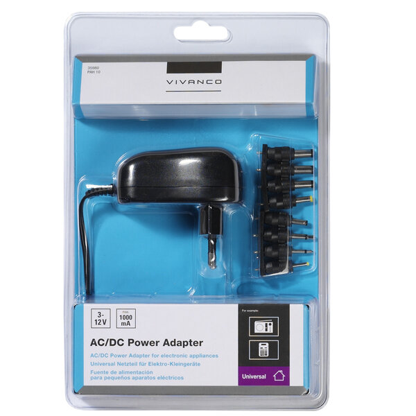 Zasilacz sieciowy VIVANCO 1.5-12V/1000mAh