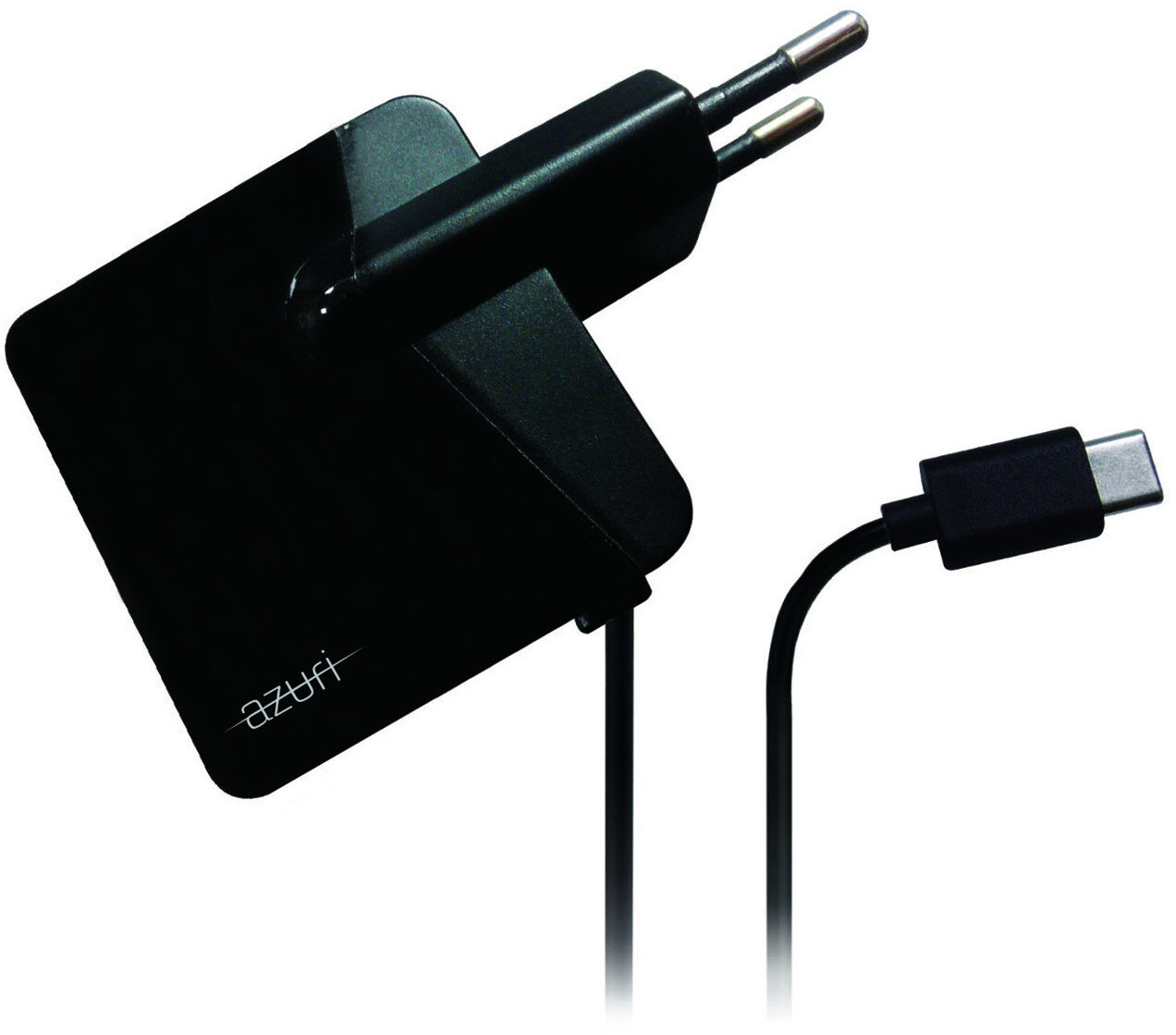Ładowarka sieciowa AZURI 2,4 A kabel USB-C Czarny