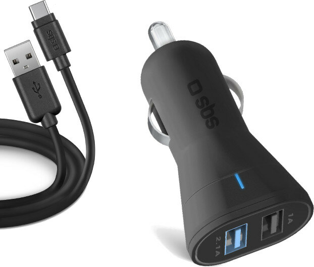Ładowarka samochodowa SBS 2xUSB/2,1A Czarny TEKITCRC2U21AUL