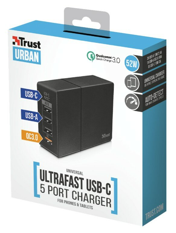 Ładowarka sieciowa TRUST URBAN 52W 5xUSB 22502