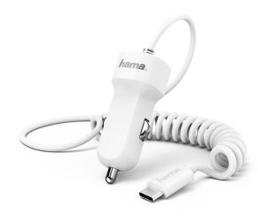 Ładowarka samochodowa HAMA 183235 USB Type-C 3A Biały
