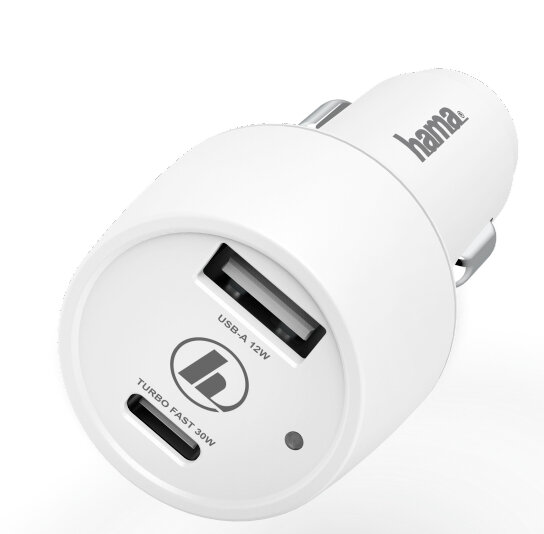 Ładowarka samochodowa HAMA Qualcomm + USB-A 42 Watt biały