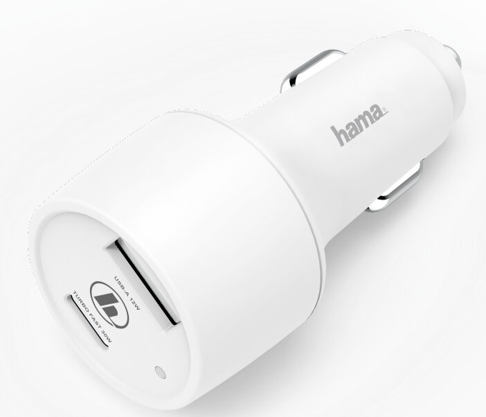 Ładowarka samochodowa HAMA Qualcomm + USB-A 42 Watt biały