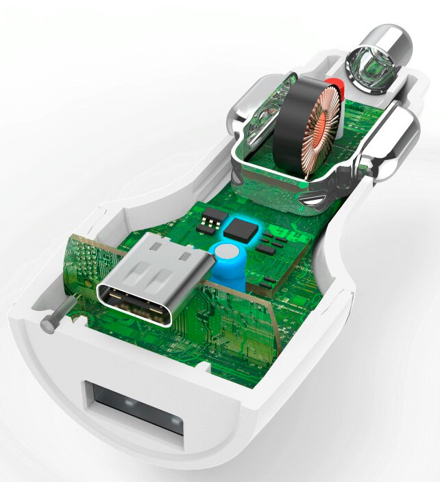 Ładowarka samochodowa HAMA Qualcomm + USB-A 42 Watt biały