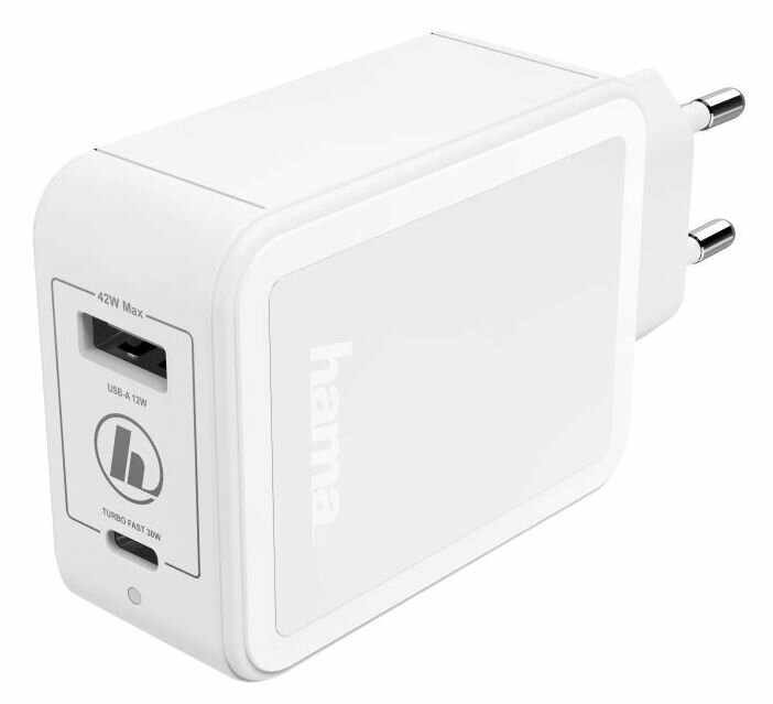 Ładowarka sieciowa HAMA QC/PD USB-A 42W Biały 183320
