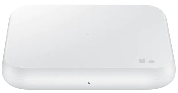 Biała bezprzewodowa podkładka ładująca na białej powierzchni.