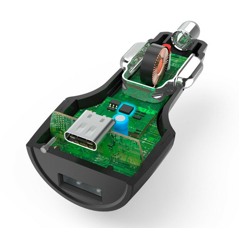 Ładowarka samochodowa HAMA USB-C Power Delivery (PD) / Qualcomm + USB-A 30 W
