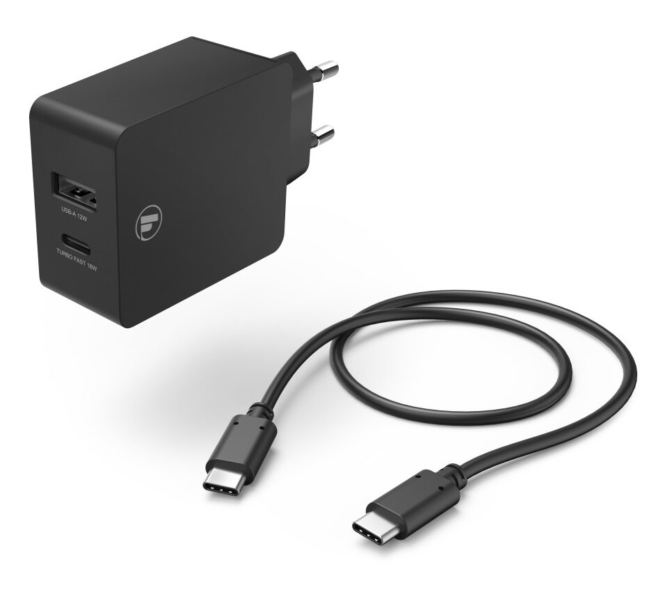 Ładowarka sieciowa HAMA 30W USB-C, USB-A, PD Qualcomm + kabel USB-C