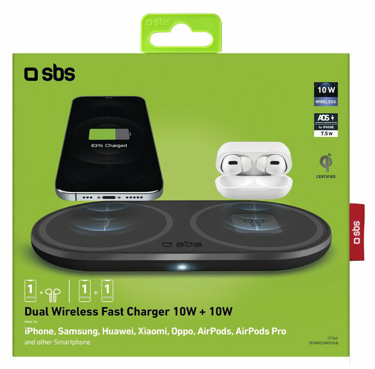 Ładowarka bezprzewodowa SBS 10W+10W TEWIRE20WDOUB