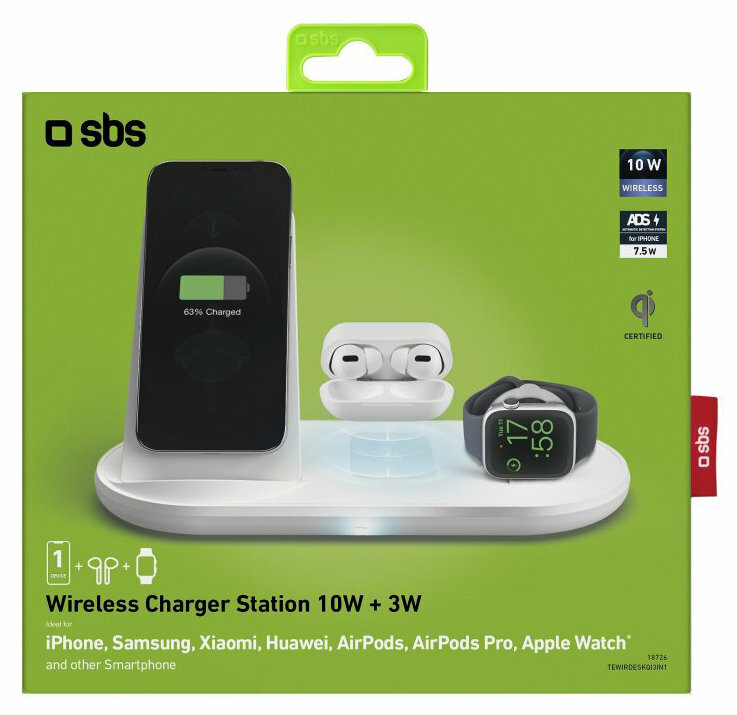 Ładowarka bezprzewodowa SBS 10W+3W TEWIRDESKQI3IN1