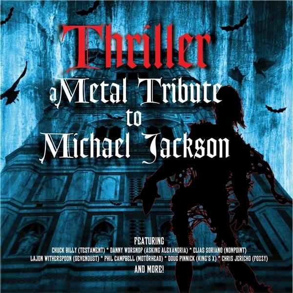 A 'Thriller: A Metal Tribute to Michael Jackson' album borítója, kísérteties sziluett.