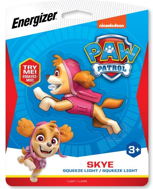 Opakowanie światełka Skye, z logo Paw Patrol i wizerunkiem Skye.
