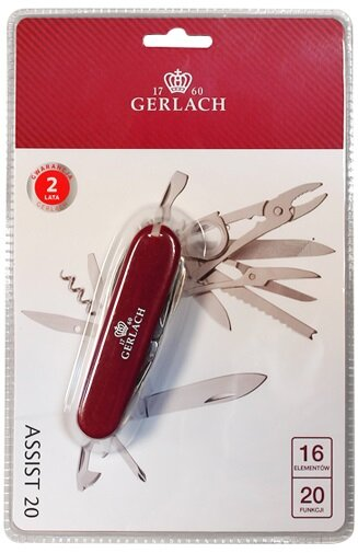 Zestaw narzędzi wielofunkcyjnych w blistrze z tekstem.