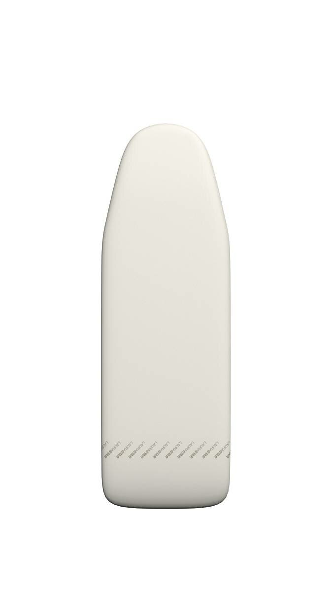 Deska do prasowania z białym pokrowcem i zaokrąglonym wierzchem.