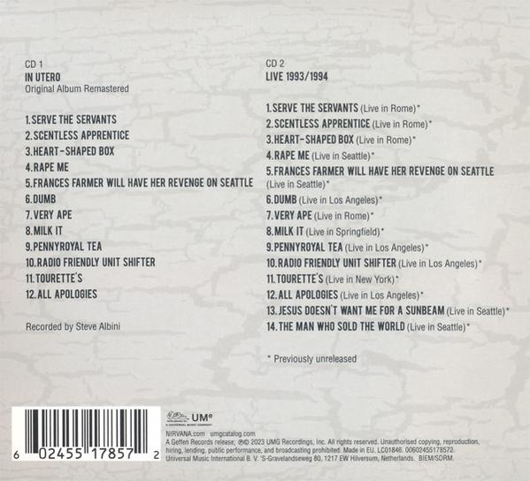 CD-Cover mit Titellisten, CD1 und CD2, weißer Hintergrund.