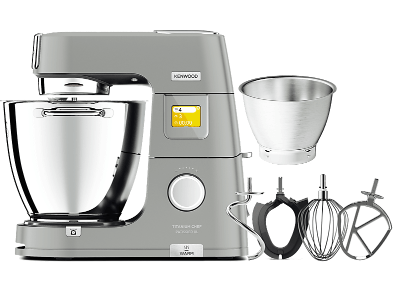 Kenwood KWL 90.004 SI Titanium Chef Patissier XL Solo Küchenmaschine Silber (Rührschüsselkapazität: 7 l, 1400 Watt)