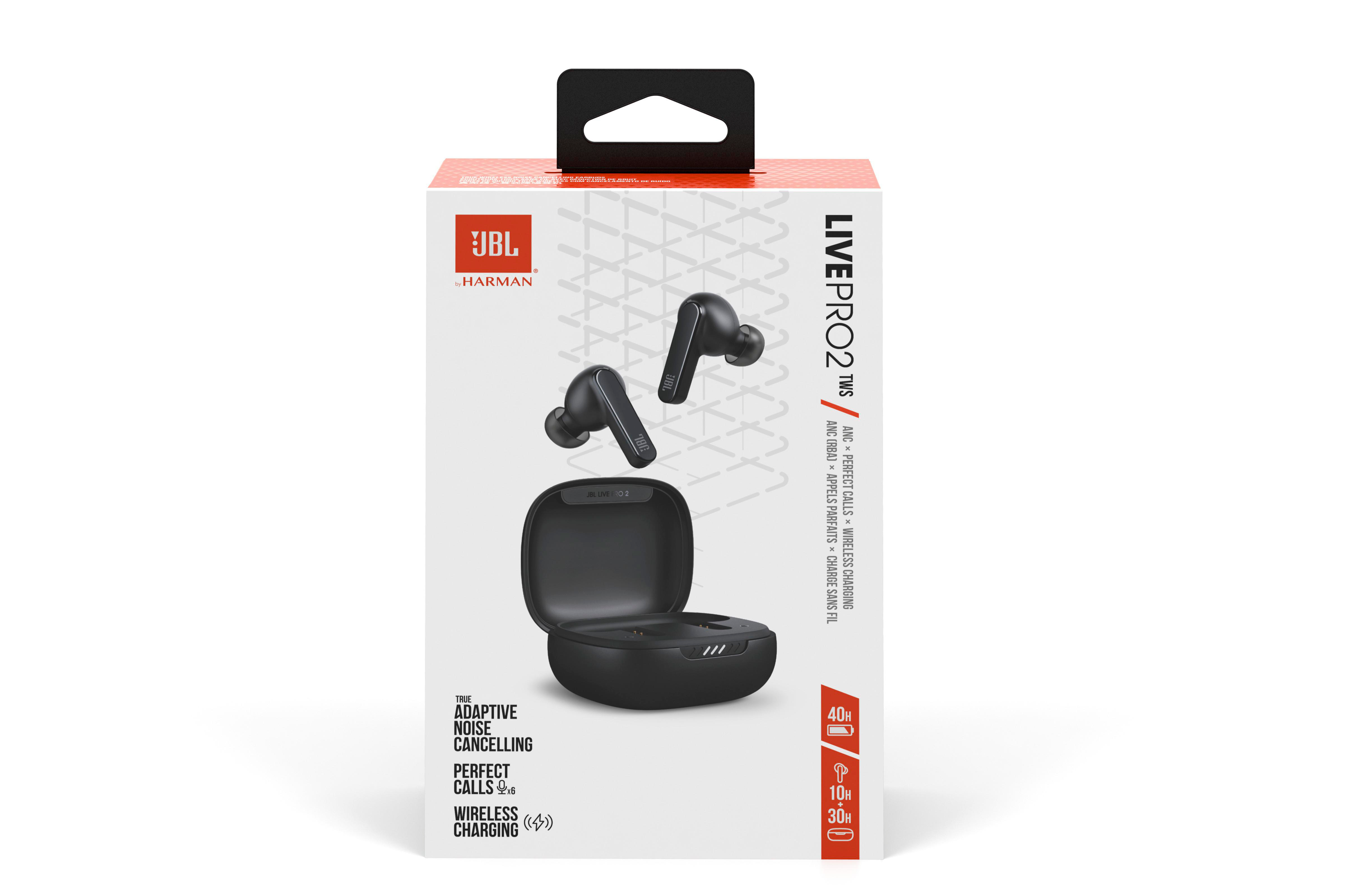 JBL Live Pro 2 Wireless, Black Noise-Cancelling adaptives Ambient, iOS Smart mit True Android Bluetooth echtes & Kopfhörer In-ear kompatibel