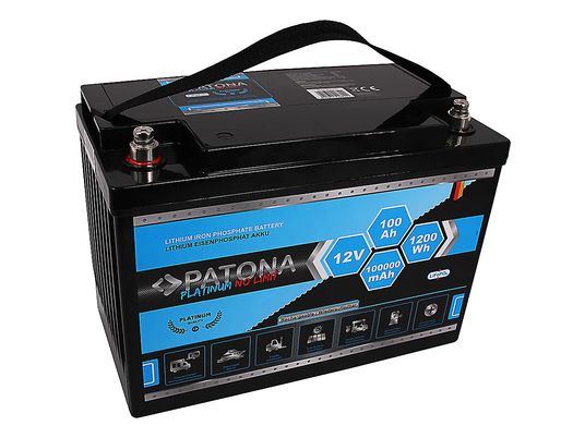 PATONA Platinum LiFePO4 12V 100Ah - Batterie (Noir)