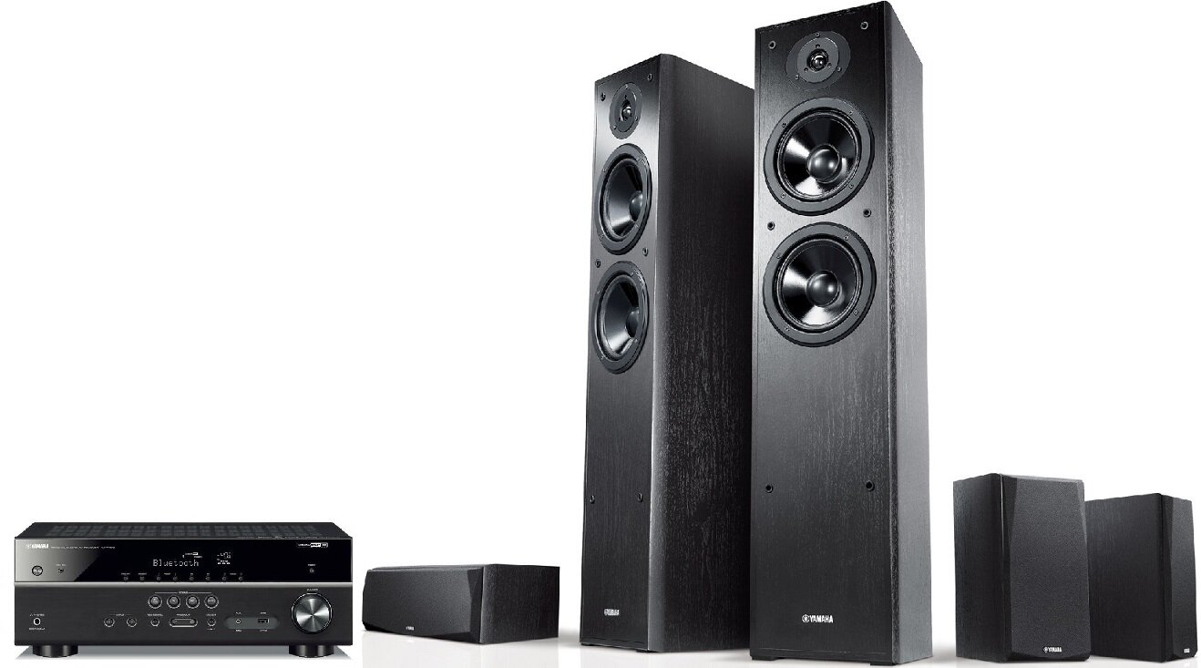 Kino domowe YAMAHA MusicCast RX-V485 + NS-F51/NS-P51 Czarny