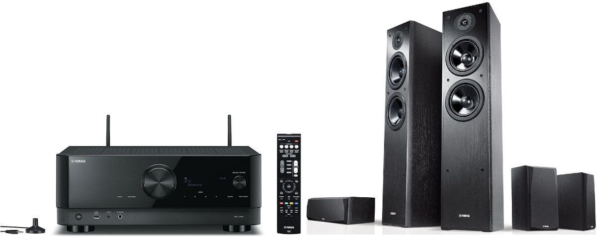 Kino domowe YAMAHA MusicCast RX-V4A + NS-F51/NS-P51 Czarny