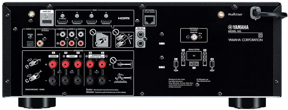 Kino domowe YAMAHA MusicCast RX-V4A + NS-F51/NS-P51 Czarny