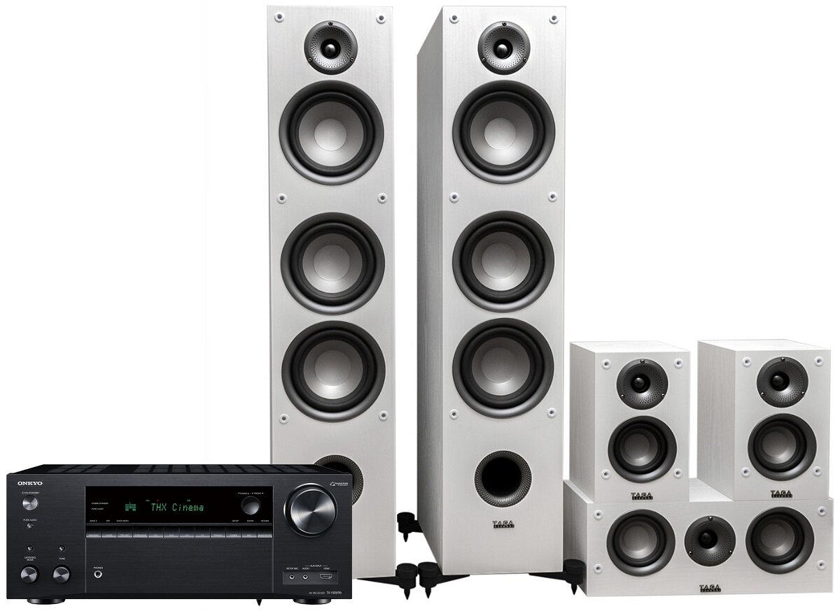 Kino domowe ONKYO TX-NR696 Czarny + Taga Harmony TAV-607 Biały