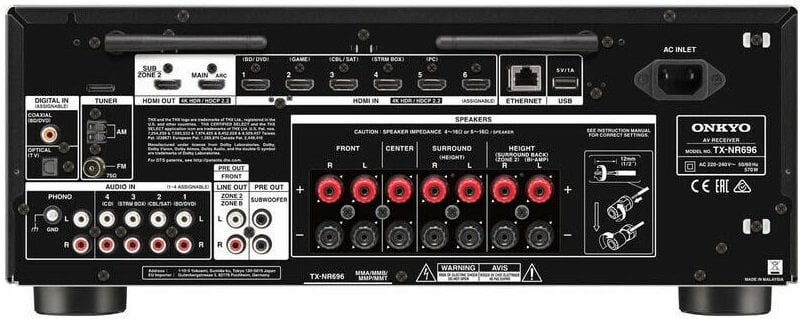 Kino domowe ONKYO TX-NR696 Czarny + Taga Harmony TAV-607 Biały