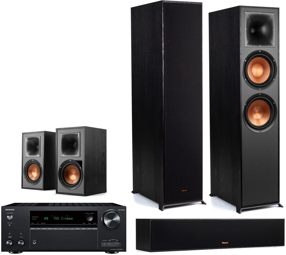 Kino domowe ONKYO TX-NR696 + Klipsch R-820F/R-34C/R-51M Czarny