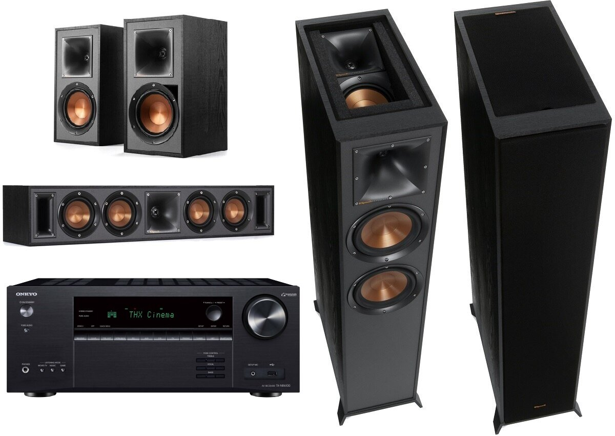Kino domowe ONKYO TX-NR6100 + Klipsch R-625F/R-34C/R-51M Czarny