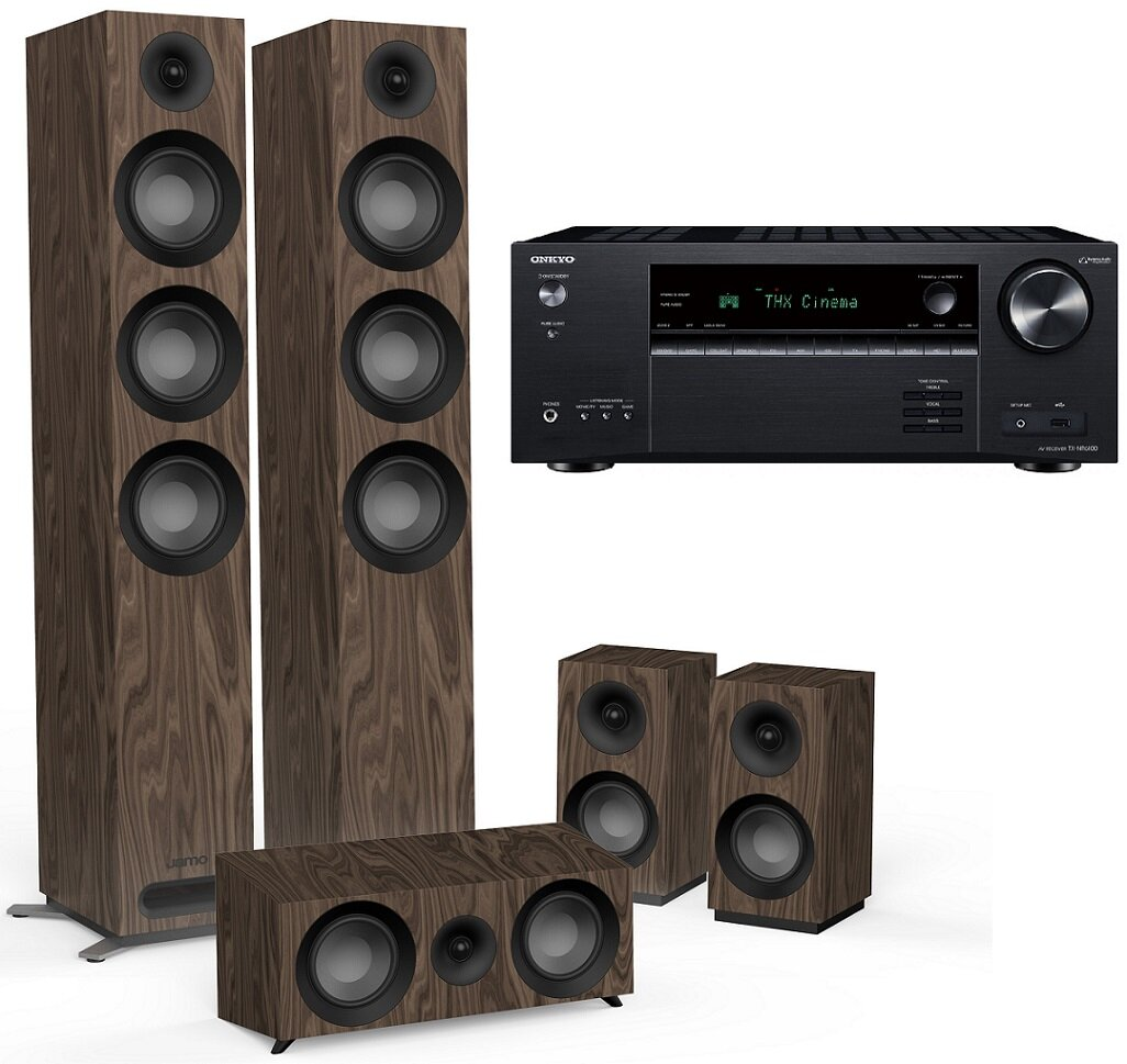 Kino domowe ONKYO TX-NR6100 Czarny + Jamo S 809 HCS Orzech