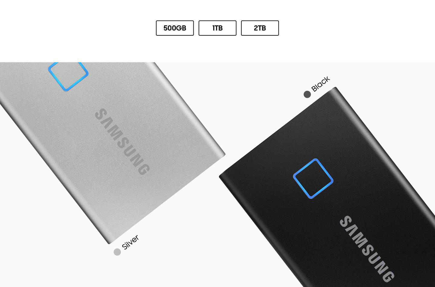 SAMSUNG Portable SSD T7 Touch PC/Mac Festplatte, 2 TB SSD, extern, Schwarz