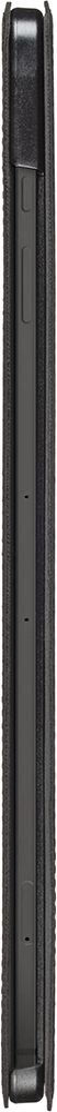 Black phone case, side view. Shows buttons and a textured surface.