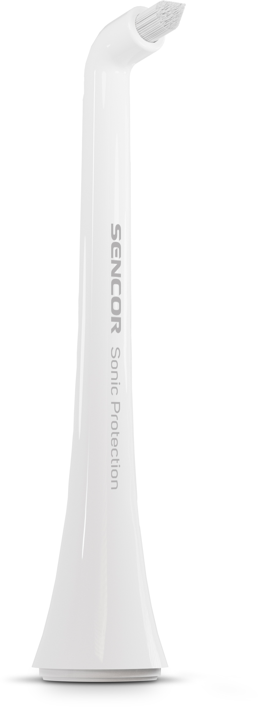 Fehér fogkefefej SENCOR Sonic Protection szöveggel.