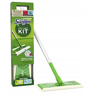 Mop + wkłady SWIFFER Zestaw startowy: 1 mop, 8 suchych ściereczek i 3 mokre chusteczki