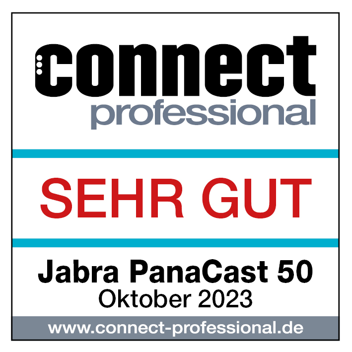 Ein weißes und schwarzes Connect Professional Logo mit der Bewertung 'SEHR GUT'.