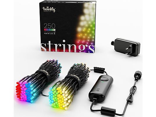 TWINKLY Strings 250 RGB+W LED 5mm - Catena di luci  (Nero)