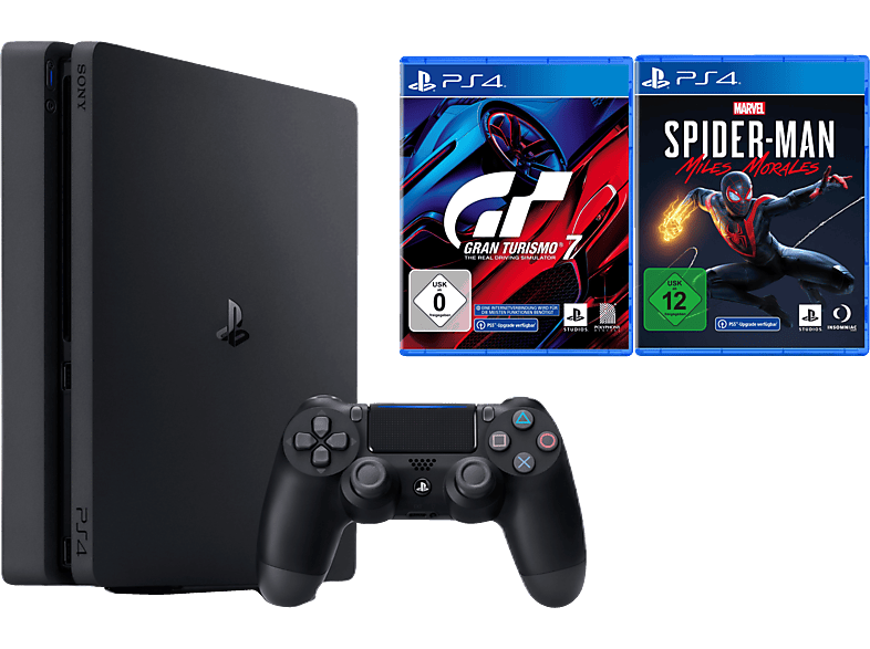 SONY PlayStation 4™ 500GB Black + GT 7 + Marvel's Spider-Man: Miles Morales  Spielekonsole kaufen