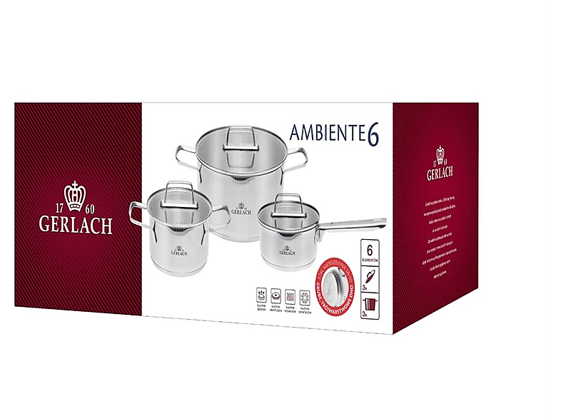 Zestaw garnków GERLACH Ambiente 6 elementów – zdjęcie 2