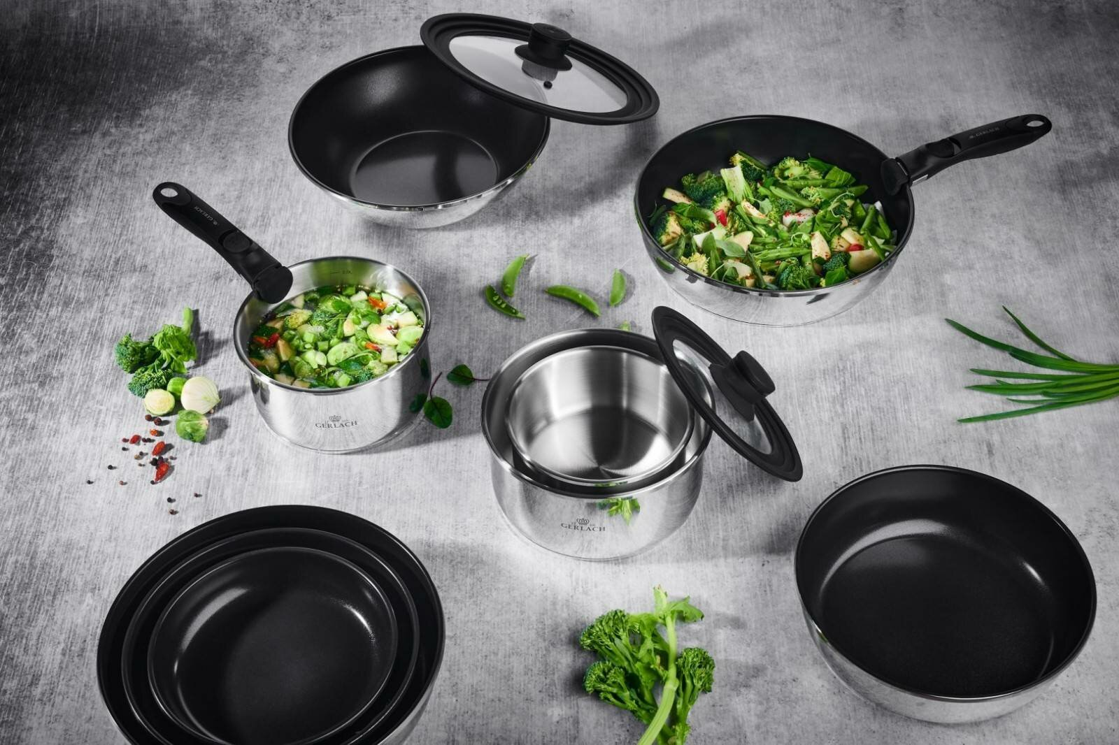 Zestaw garnków GERLACH Smart Steel 16,18,20 cm