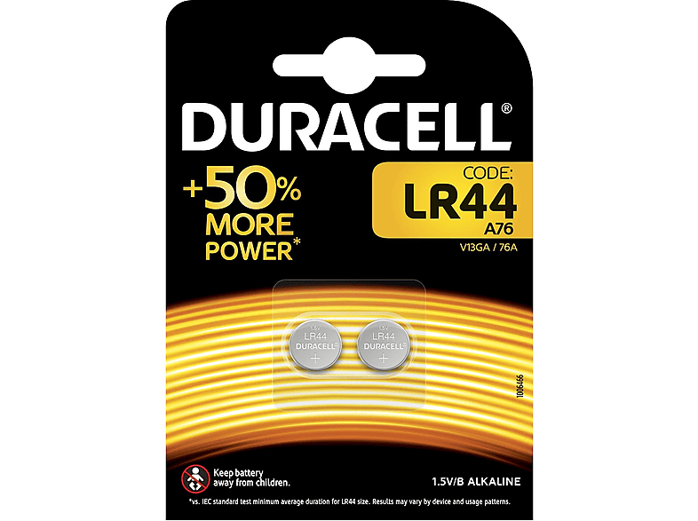 Duracell GPA76-C1, Gpa76-C1 Gp A76-C1 Battery 1.5V (Lr44) 1.5V