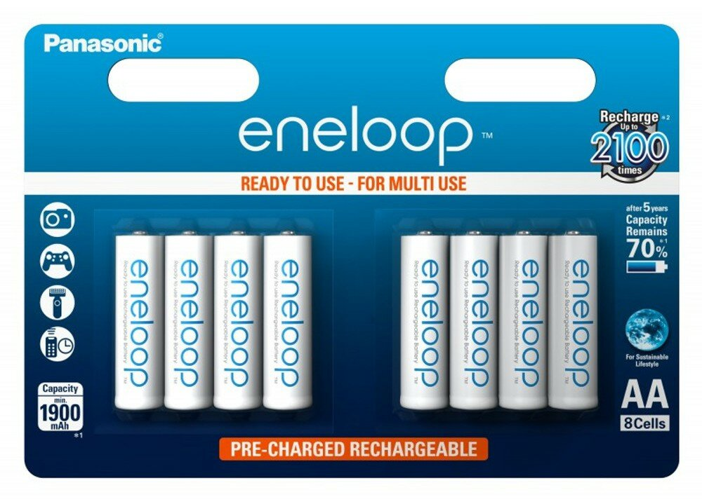 Akumulatory PANASONIC Eneloop R6 AA 1900mAh 8szt.
