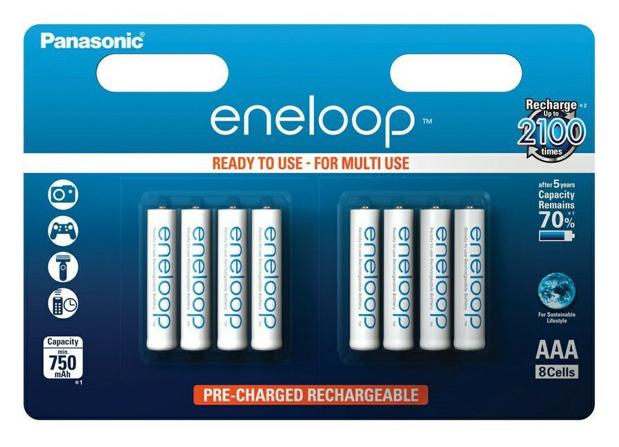 Akumulatory PANASONIC Eneloop R03 AAA 750mAh 8szt.