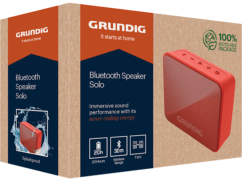 GRUNDIG Solo+ Bluetooth Hoparlör Kırmızı_2