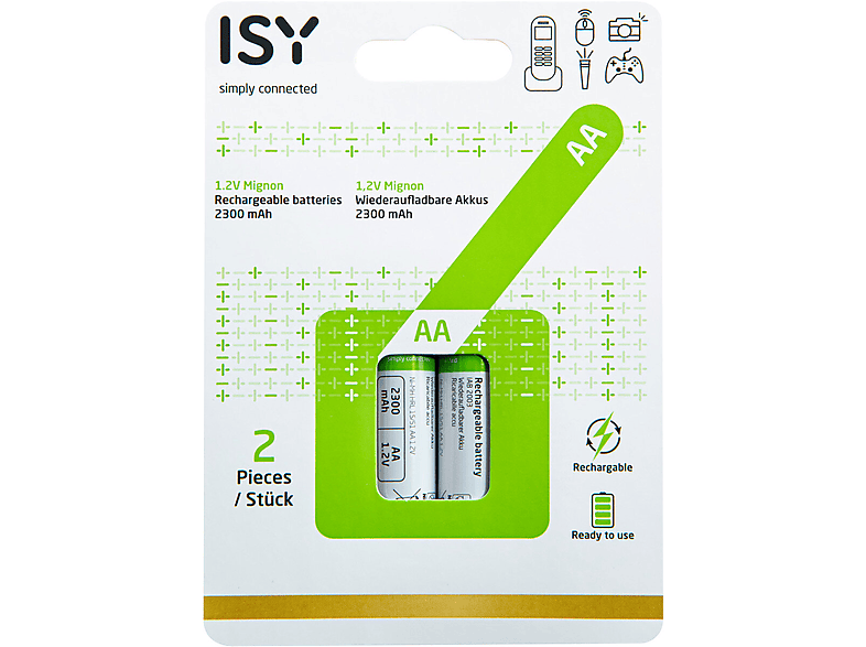 Akumulatorki ISY 2 szt. IAB-2003 AA 2300mAh-Zdjęcie-0