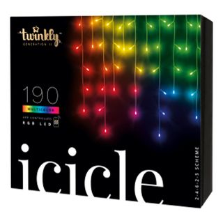 TWINKLY Icicle 190 RGB LED 4.3mm - Guirlande lumineuse (Noir)