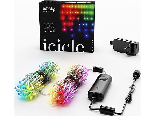 TWINKLY Icicle 190 RGB LED 4.3mm - Catena di luci (Nero)