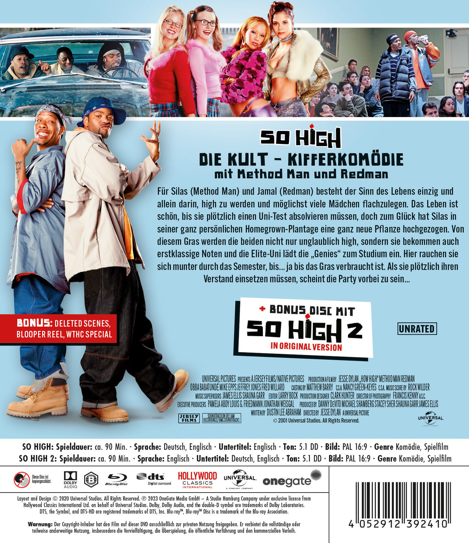 Rückseite einer DVD-Hülle mit Filmtitel und Besetzung. Text und Bilder sind sichtbar.