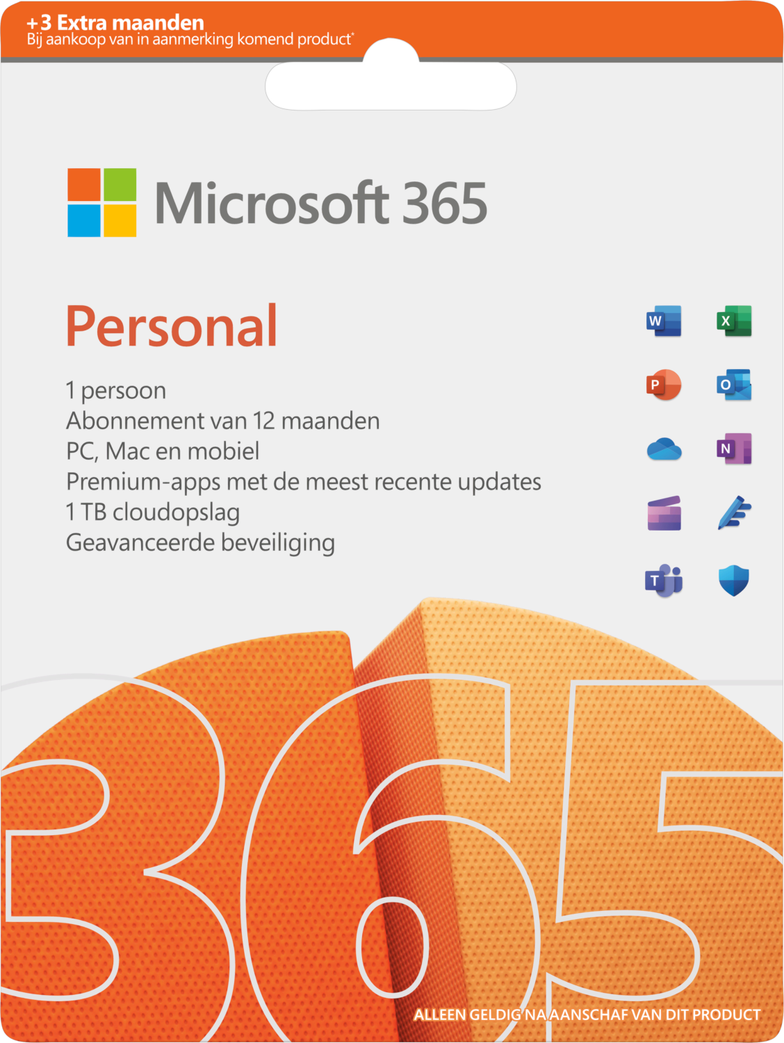 Microsoft 365 Personal UK 12 maanden (+3 maanden extra bij aankoop van een laptop*)  